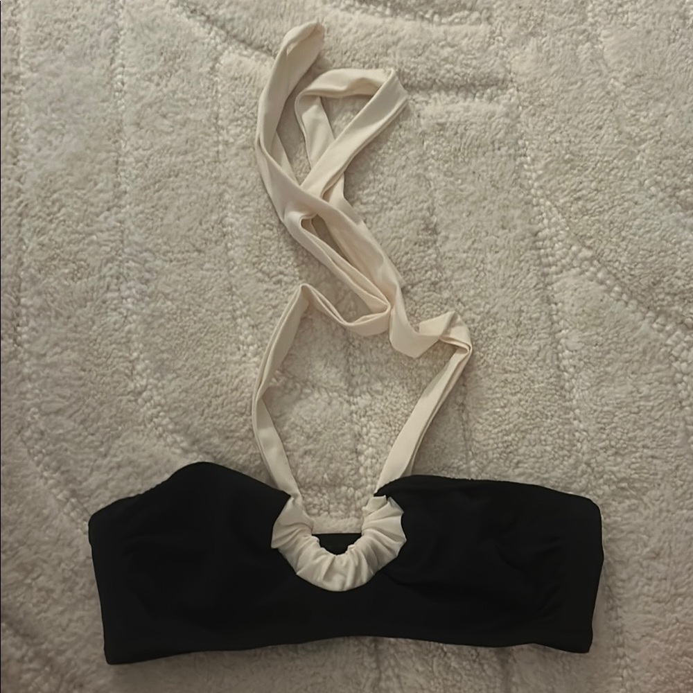 Araks Halter black and white  Bikini Top